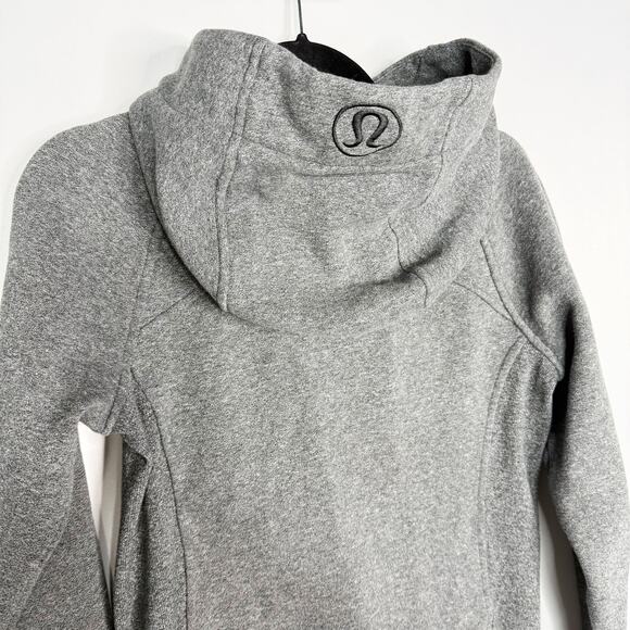 Lululemon Womens 6 Heathered Speckled Black Gray Scuba Hoodie III French Terry - Picture 6 of 9